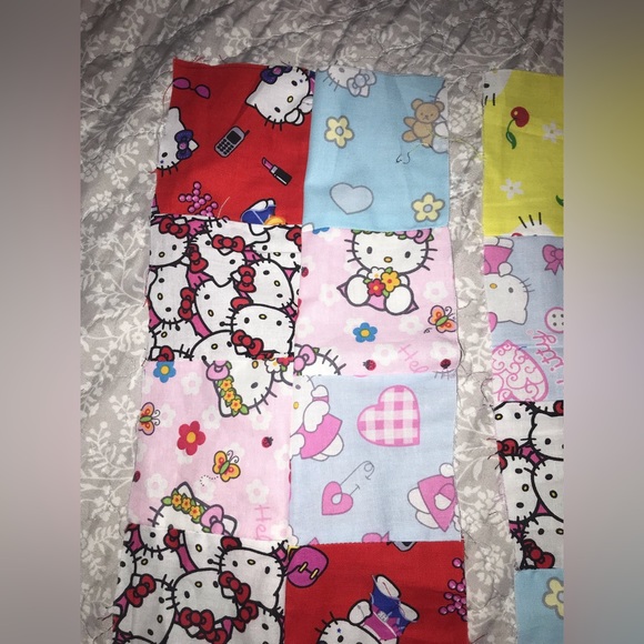 Vintage Hello Kitty Sanrio fabric quilting square scraps - Picture 5 of 9